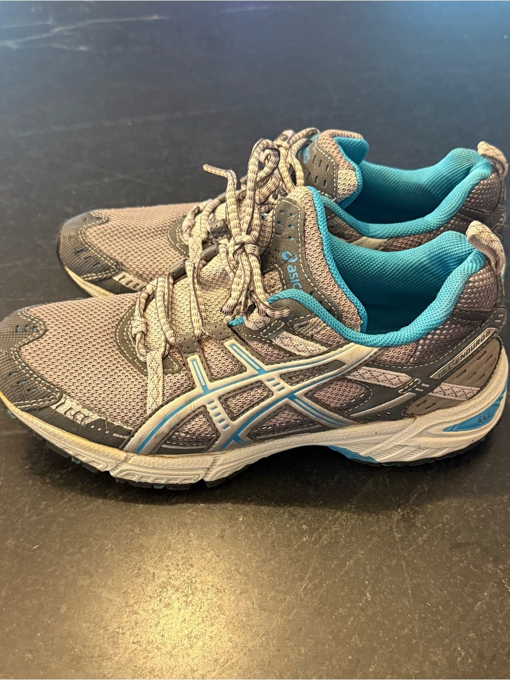 Asics Gel-Enduro 6 Womens 8 Gray Teal Comfort Trail Running Shoes - Picture 7 of 8